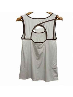 2/40$  LOLE ecru tank top brown open back yoga training sports athletics medium